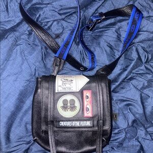 Min & Mon Marko black leather tote bag Tiger Print